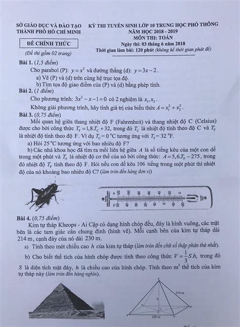 đề thi tuyển sinh lớp 10 môn toán tiền giang